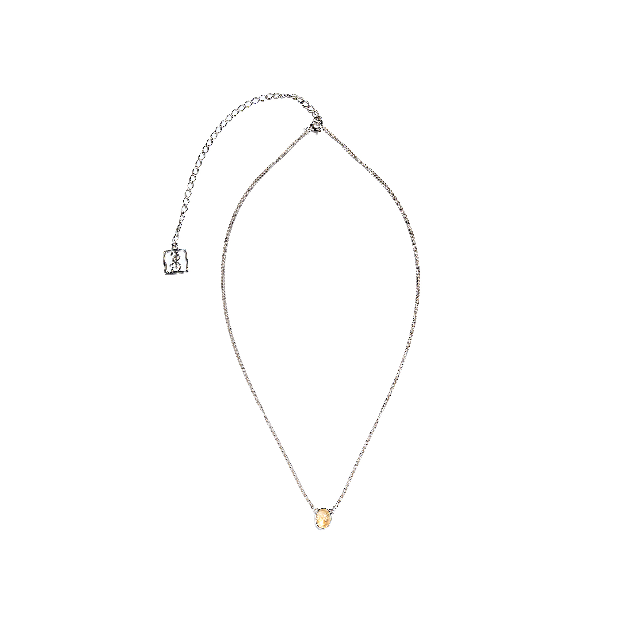 01-00-0269 Подвеска с овальным цитрином кабошон (Ag 925)-2