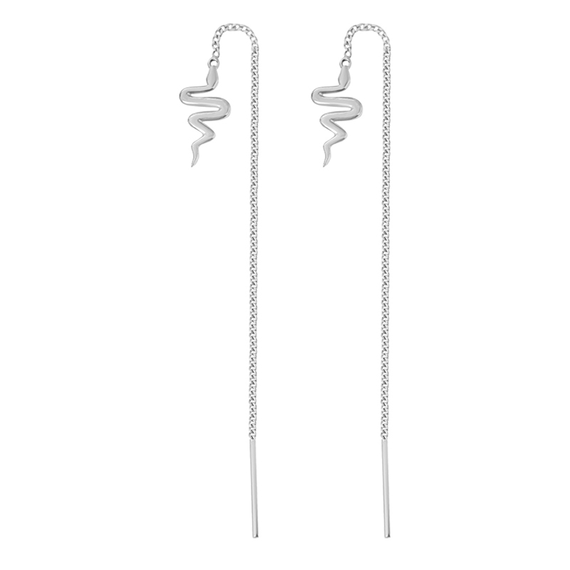 04-00-0332 Серьги-подвески Змея (Ag 925)