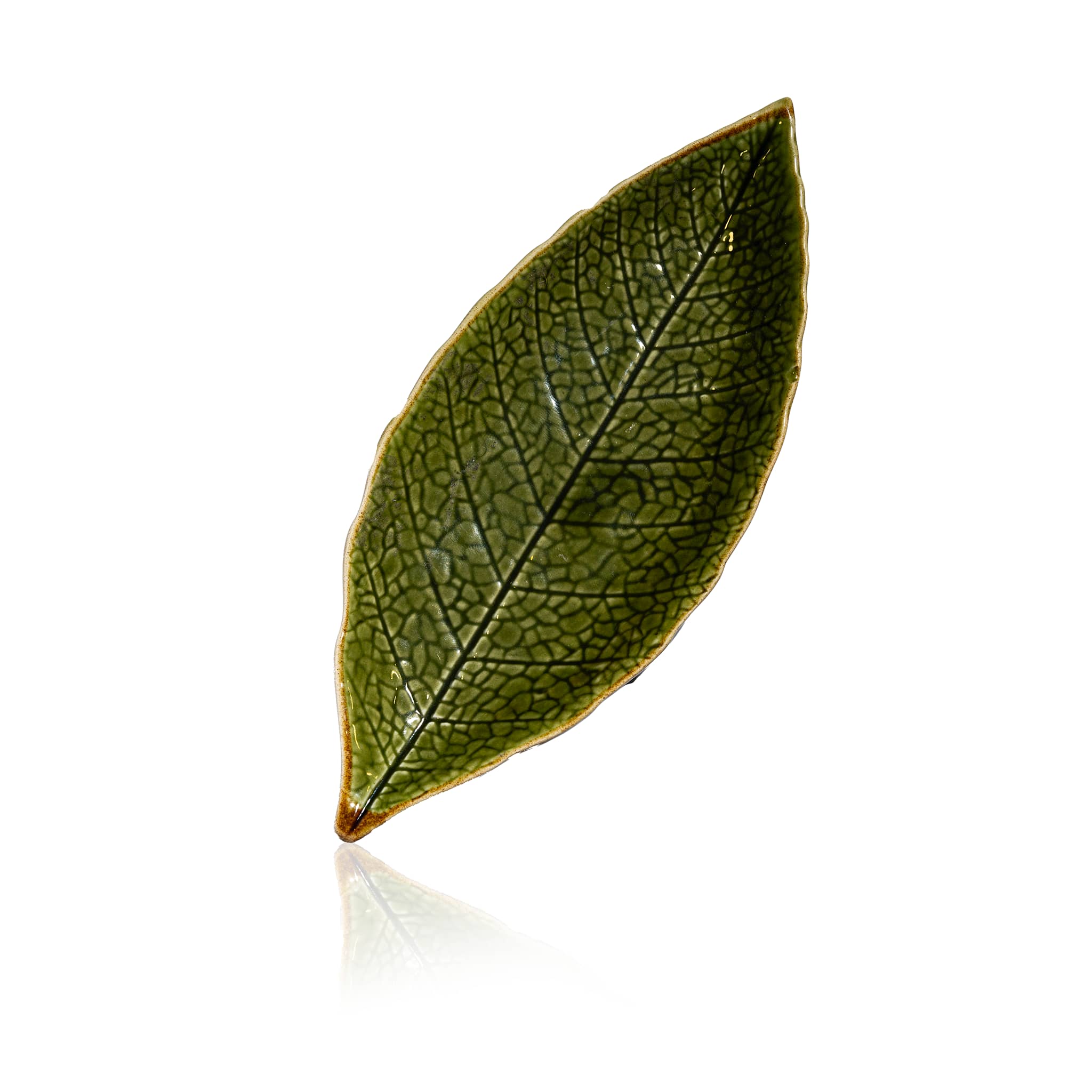 0008 Пальмовый лист керамика темно-зеленый-1