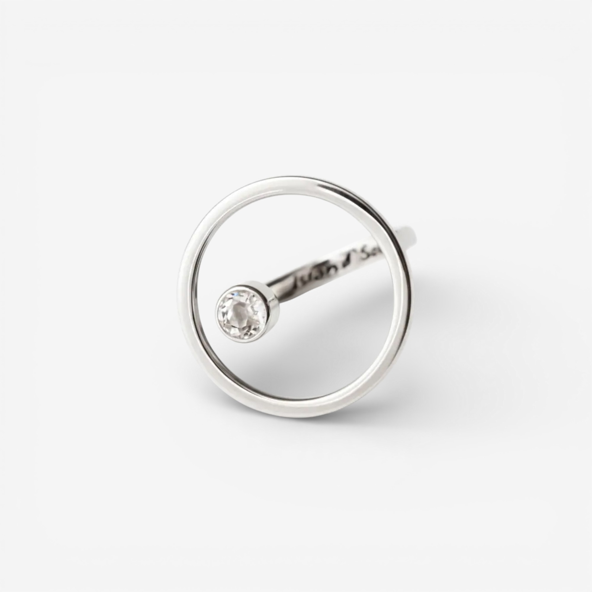 03-00-0285 Кольцо Сфера c белым топазом (Ag 925)-1