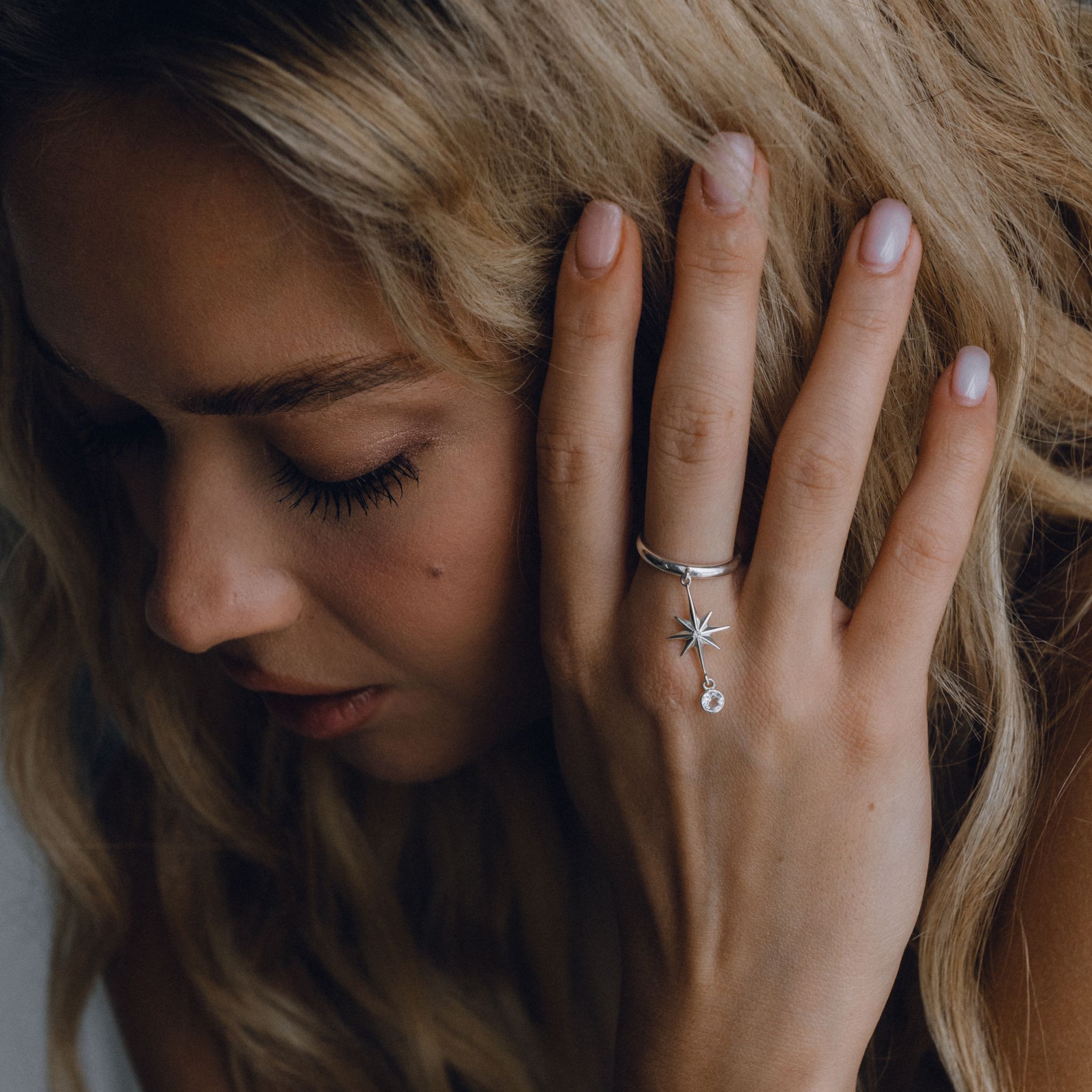 03-00-0522 Кольцо с цитрином в форме луны (мини) (Ag 925)-5