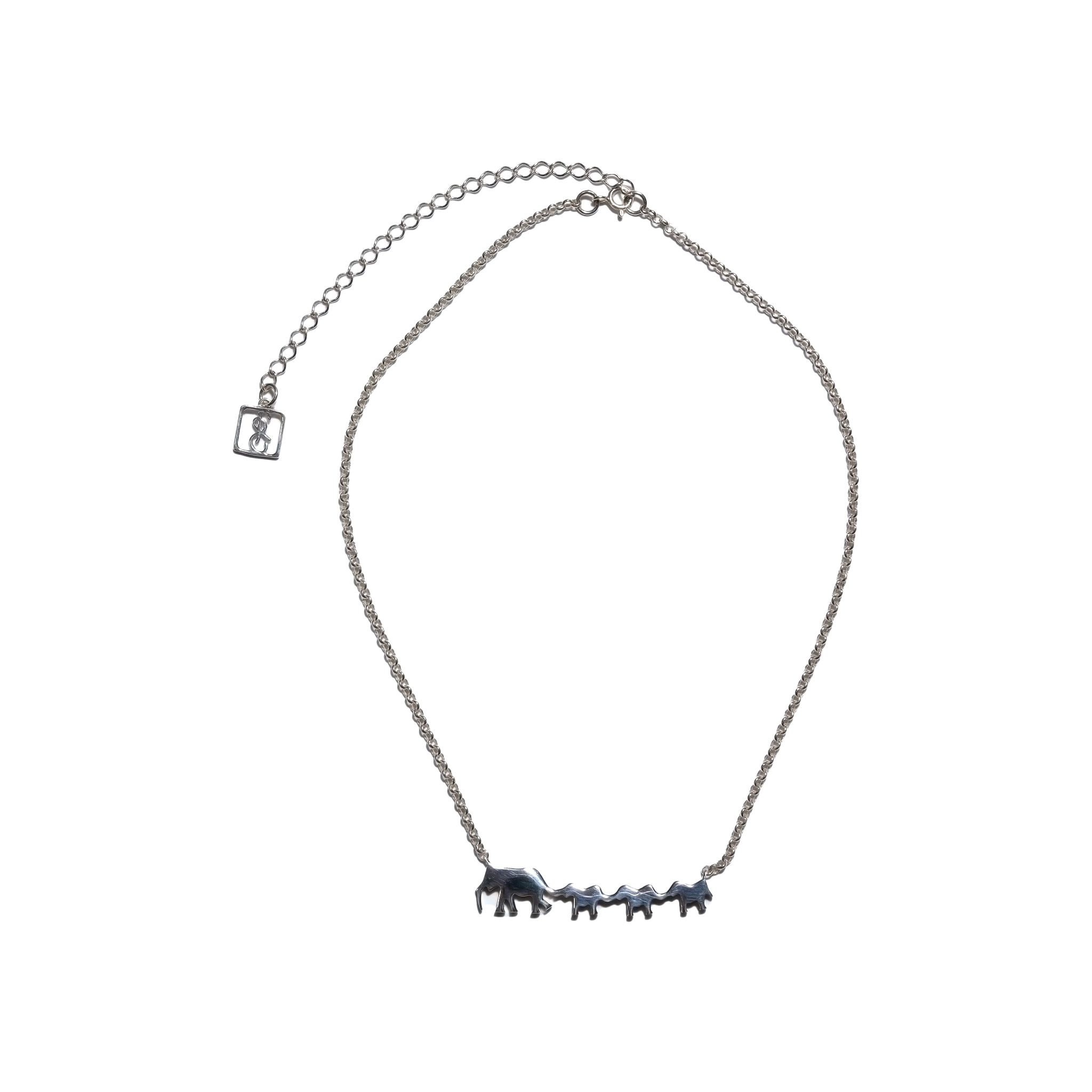 01-00-0175 Подвеска материнство с тремя слониками (Ag 925)-1