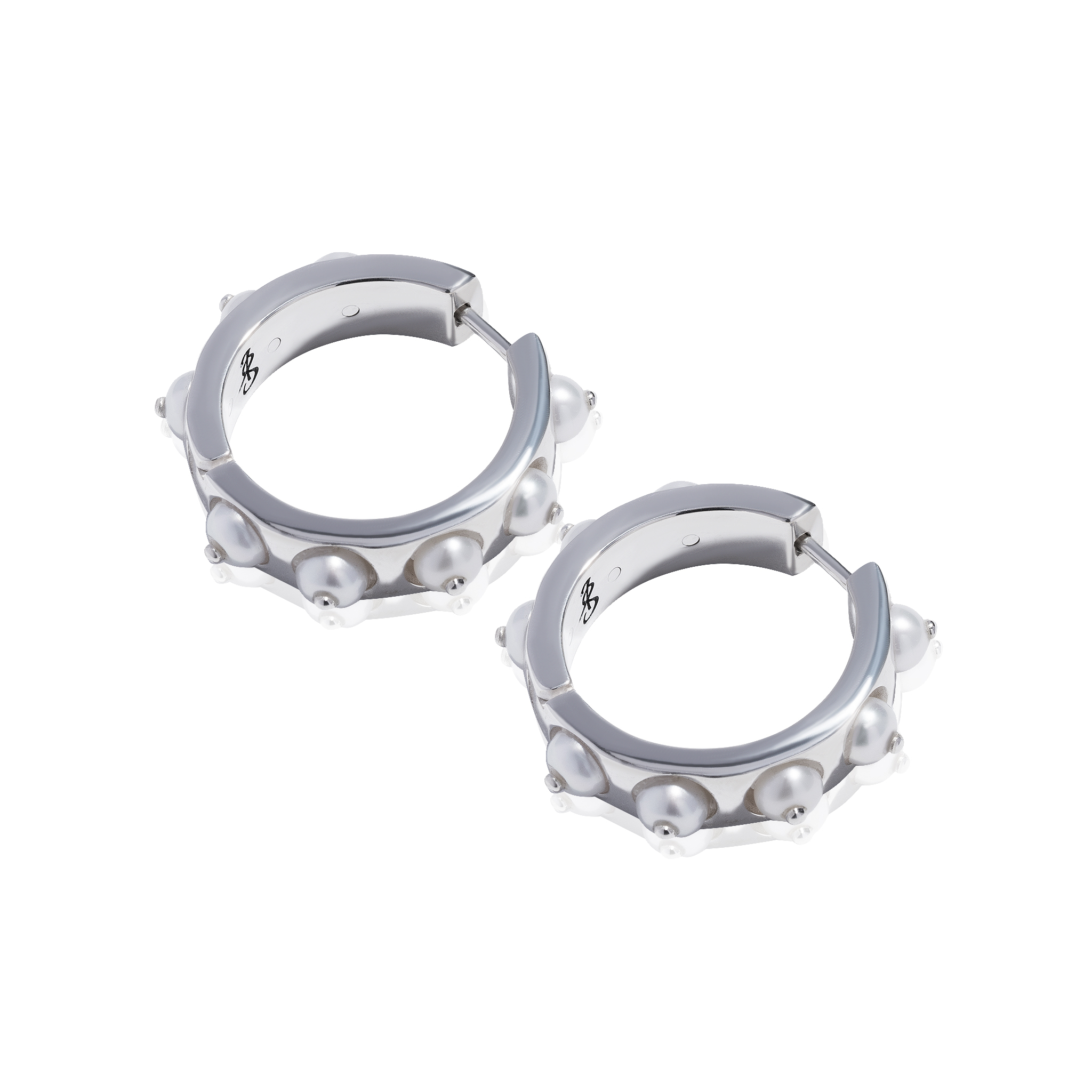 04-00-0424 Серьги-кольца с жемчужинами (Ag 925)-1