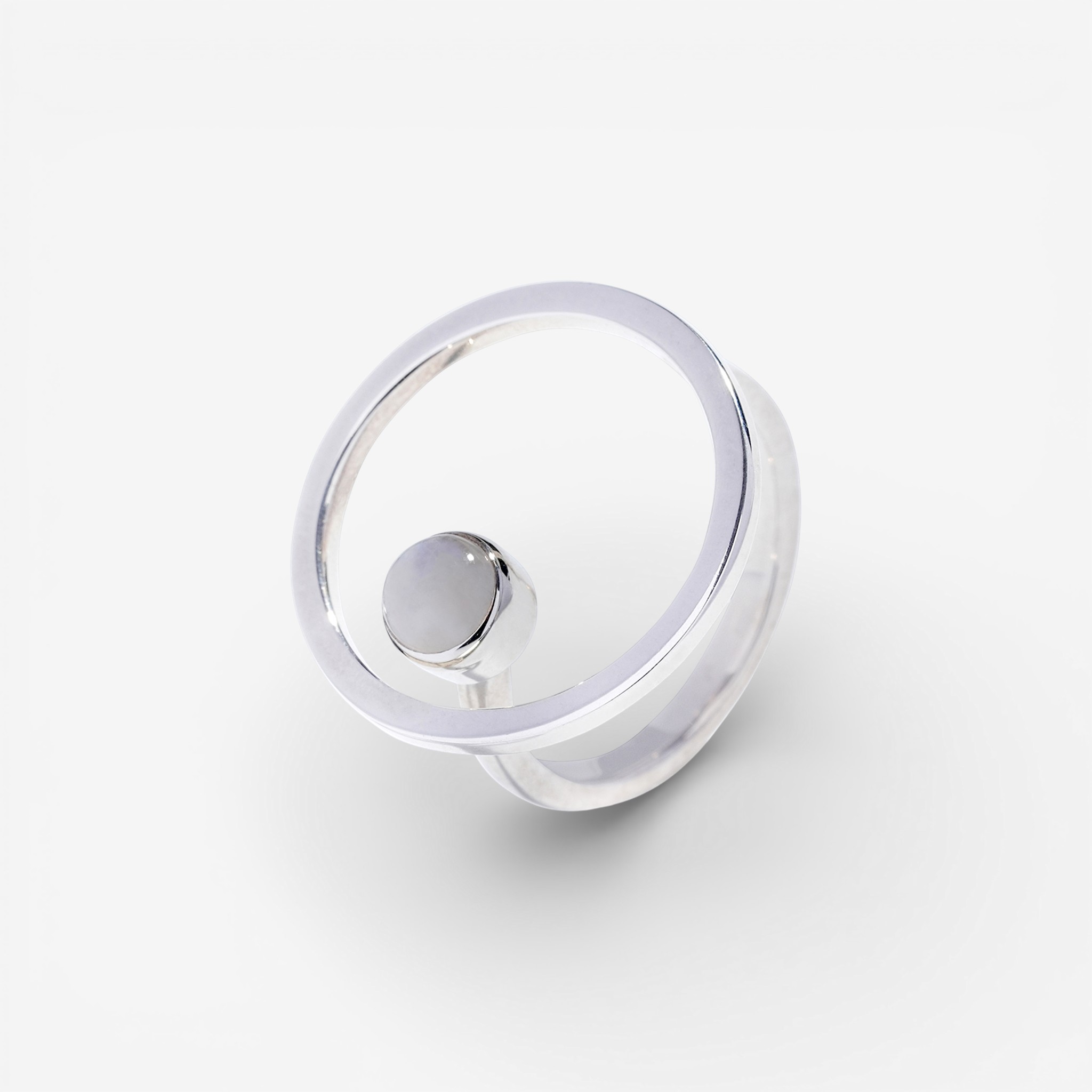 03-00-0532 Кольцо Сфера с лунным камнем (Ag 925)-1