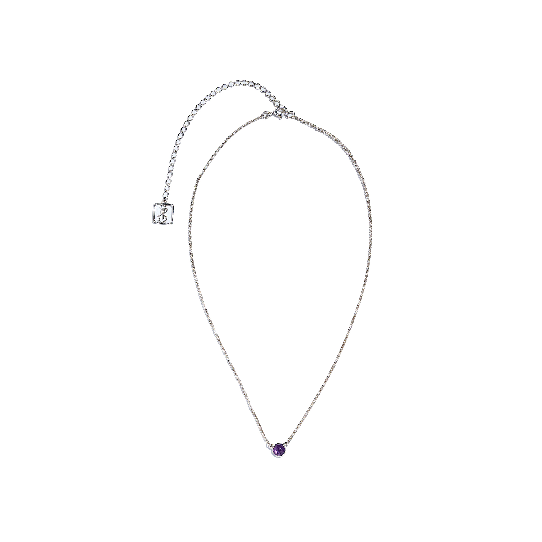 01-00-0207 Подвеска с аметистом (маленький круг) (Ag 925)-4