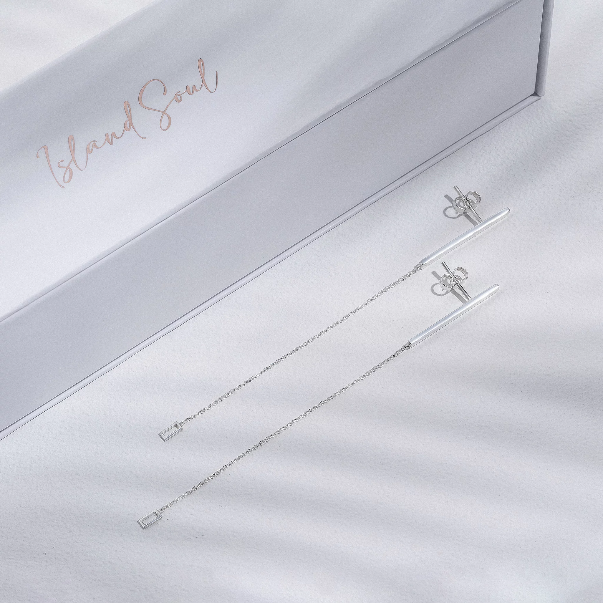 04-00-0038 Серьги подвески с вертикальной пластиной и цепочкой (Ag 925)-3