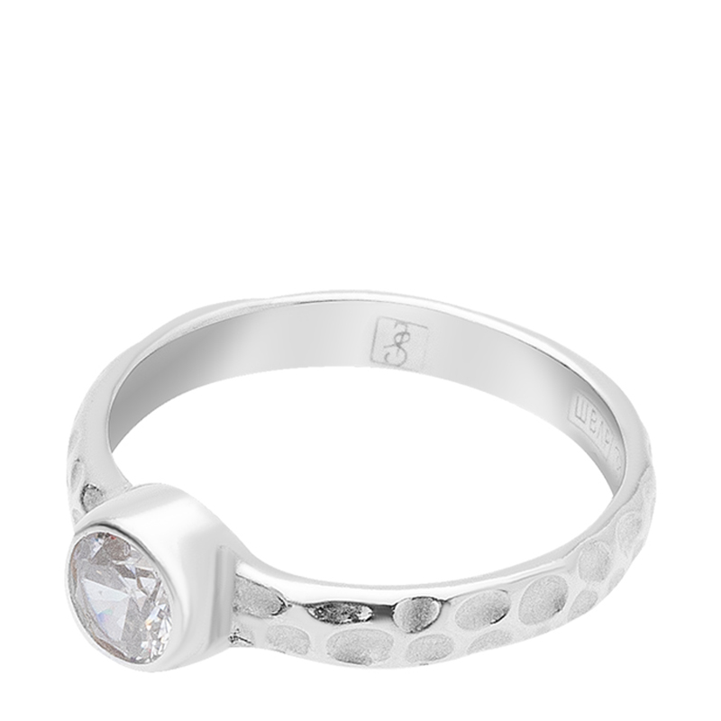 03-00-0160 Кольцо на фалангу с белым цирконом (мятое) (Ag 925)