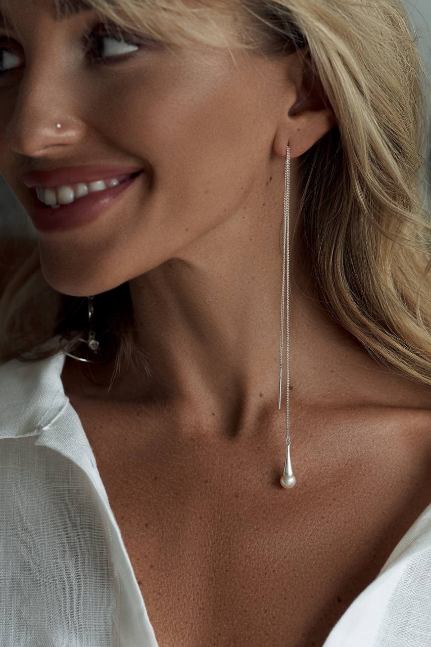 04-00-0369 Серьги-подвески с жемчугом (Ag 925)-2