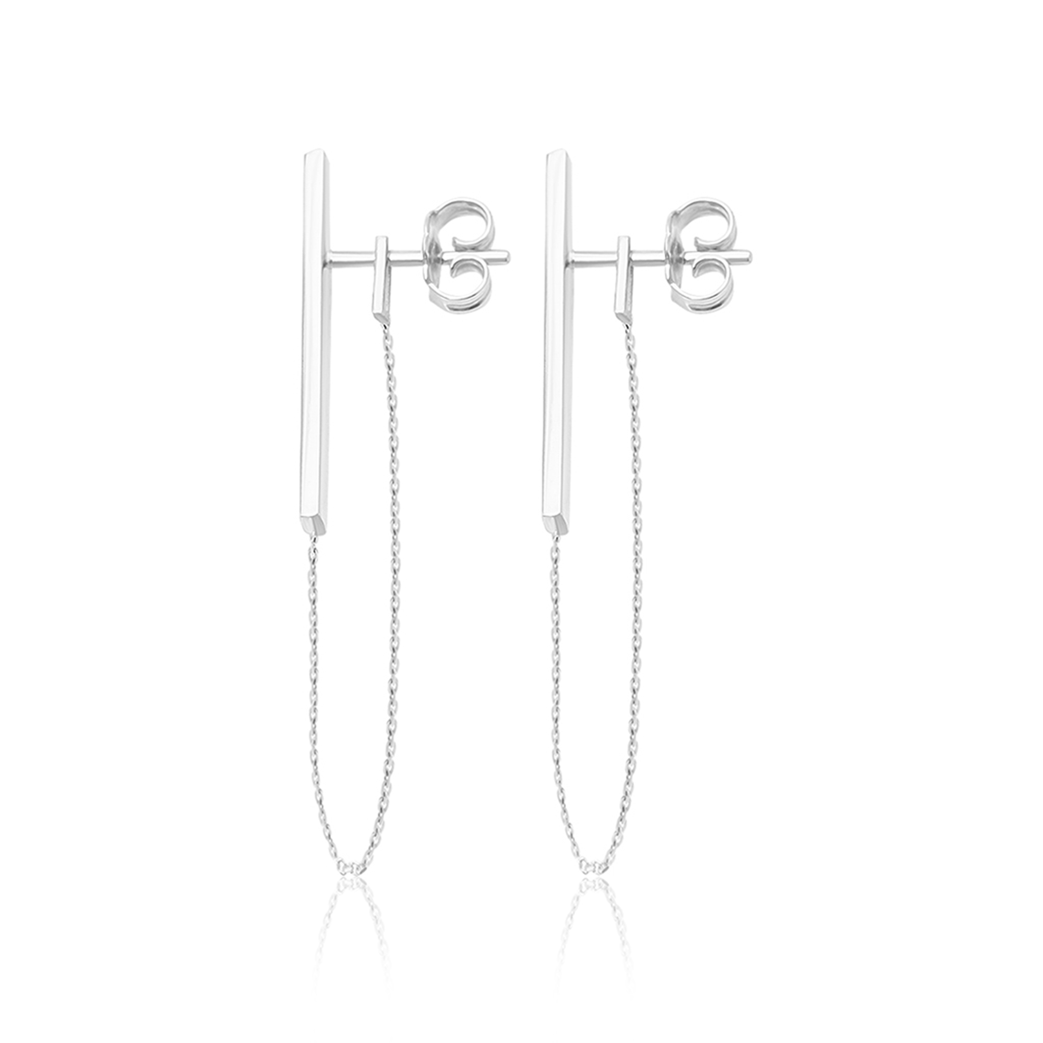 04-00-0038 Серьги подвески с вертикальной пластиной и цепочкой (Ag 925)-2