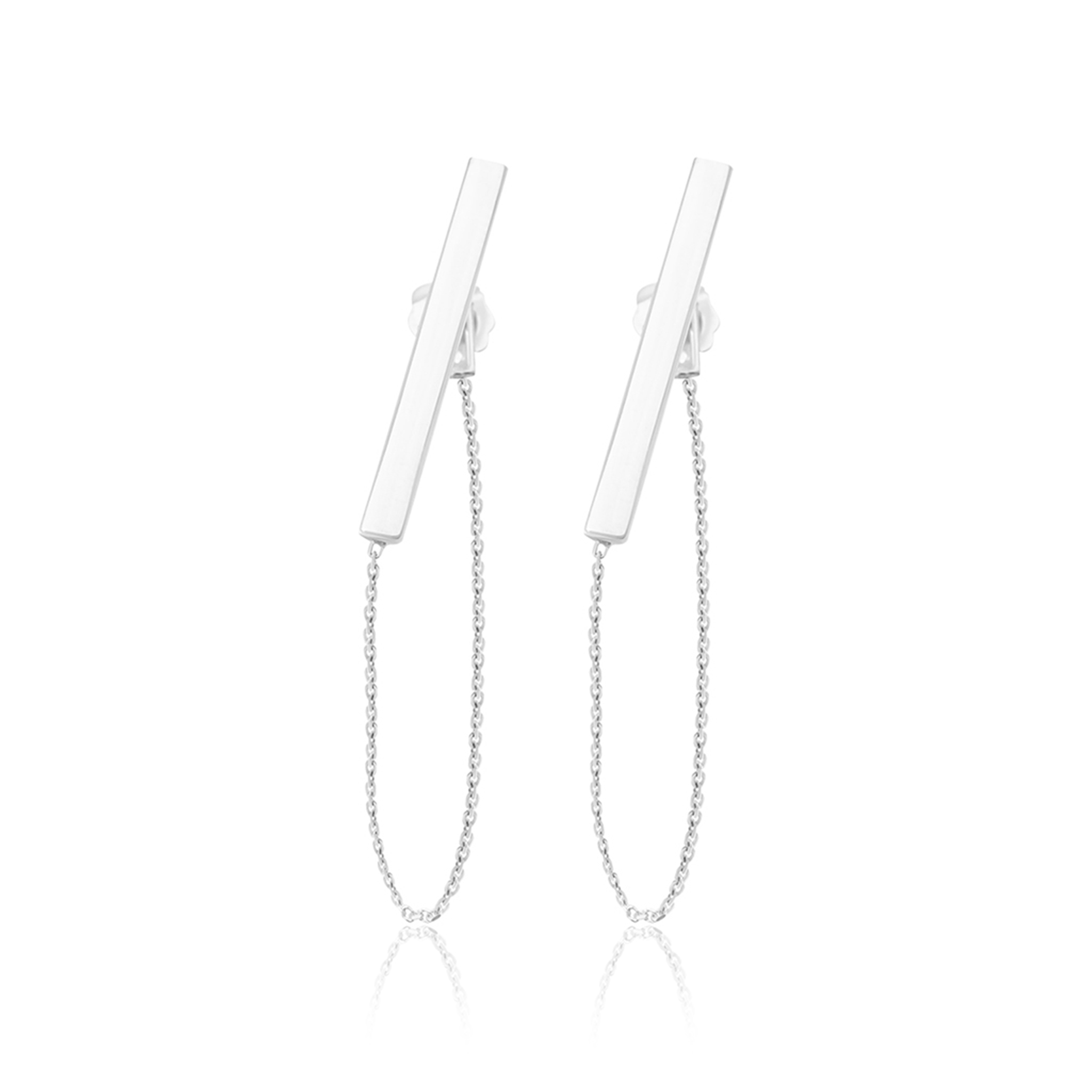 04-00-0038 Серьги подвески с вертикальной пластиной и цепочкой (Ag 925)-1
