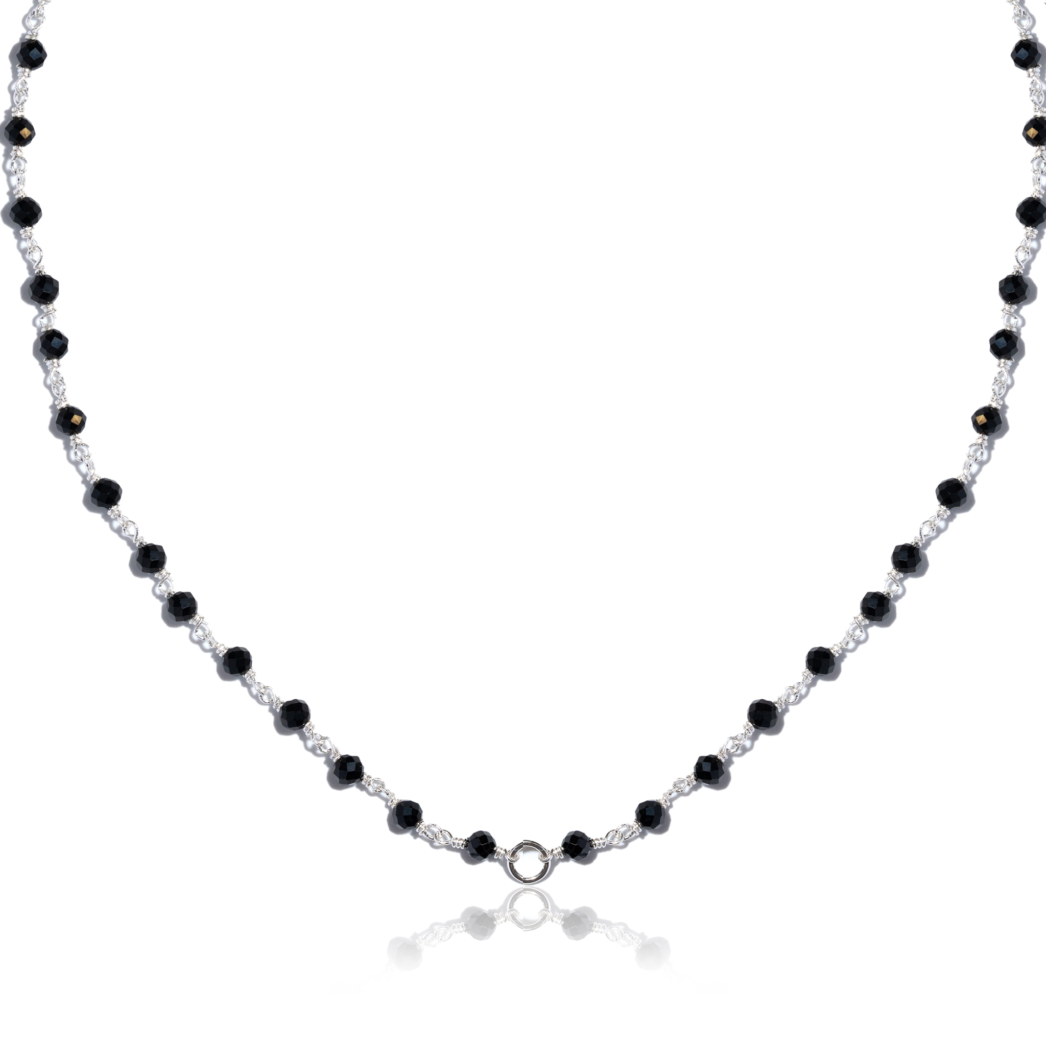 09-00-0003 Колье "Добавь смысл" с ониксом (Ag 925)-1