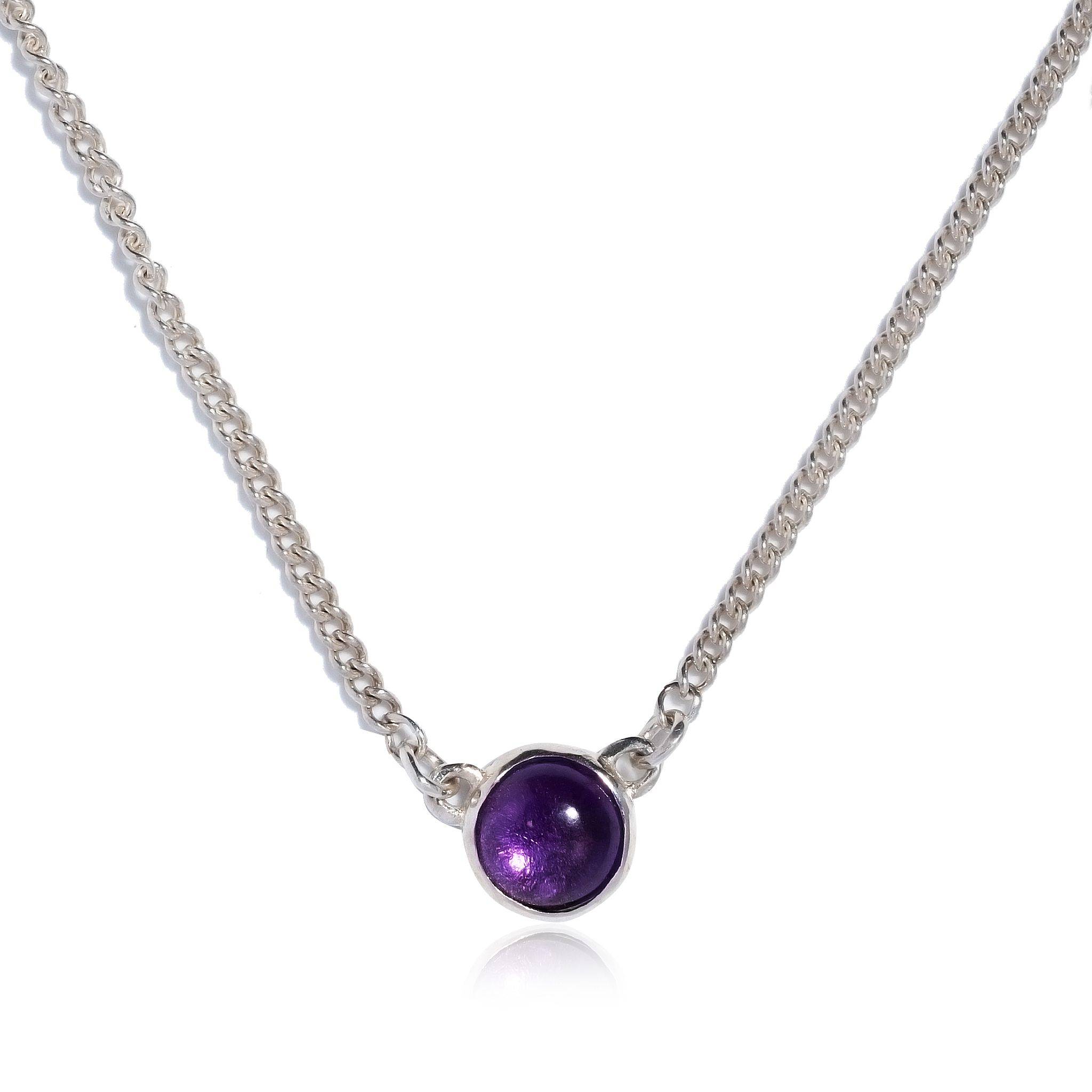 01-00-0207 Подвеска с аметистом (маленький круг) (Ag 925)-1