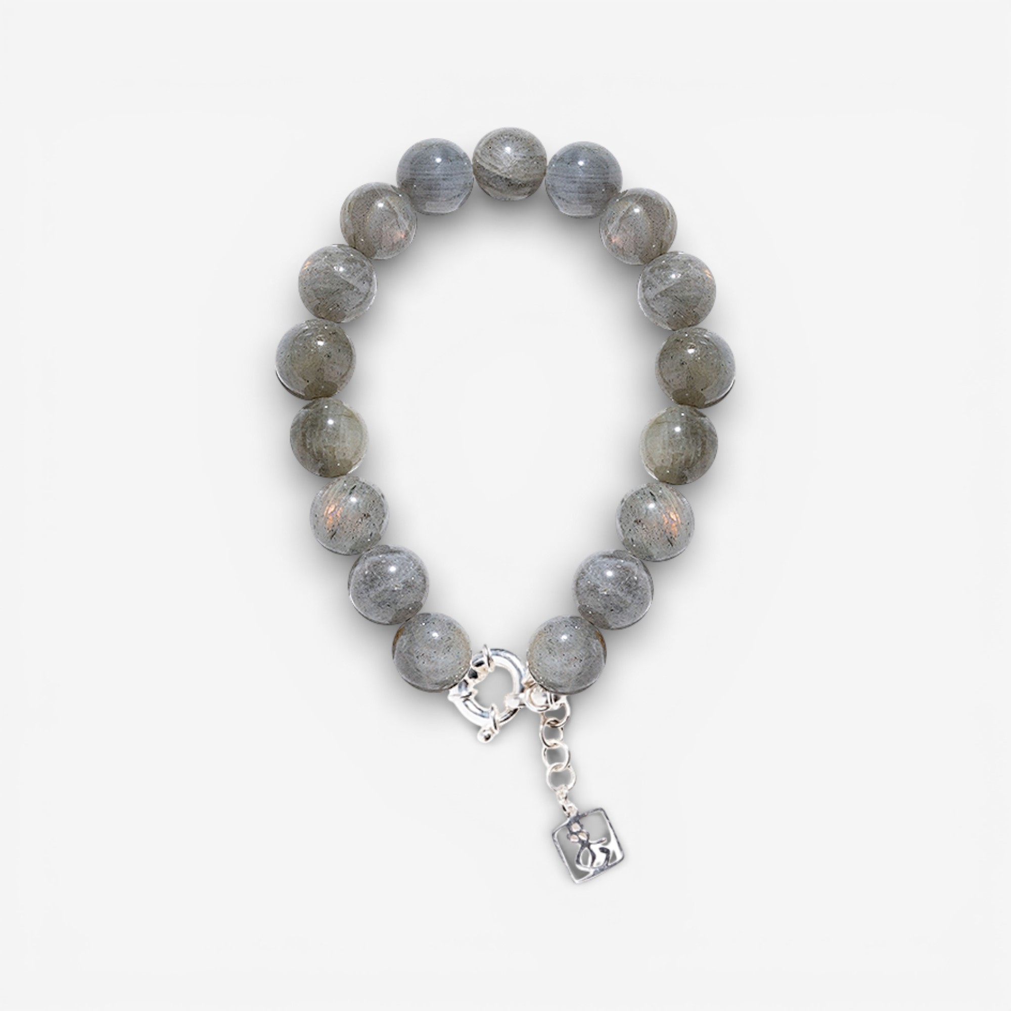 02-00-0094 Браслет с крупными бусинами лабрадорита и цирконом (Ag 925)-1