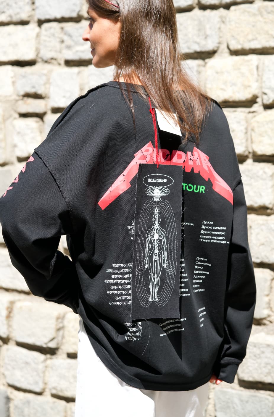 42-00-0008 Лонгслив Будда /Metallica черный с цветным принтом-5