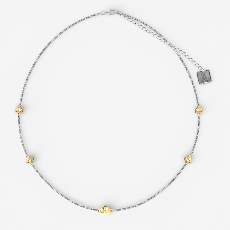 01-00-0746 Колье с фазами Луны в позолоте (Ag 925)