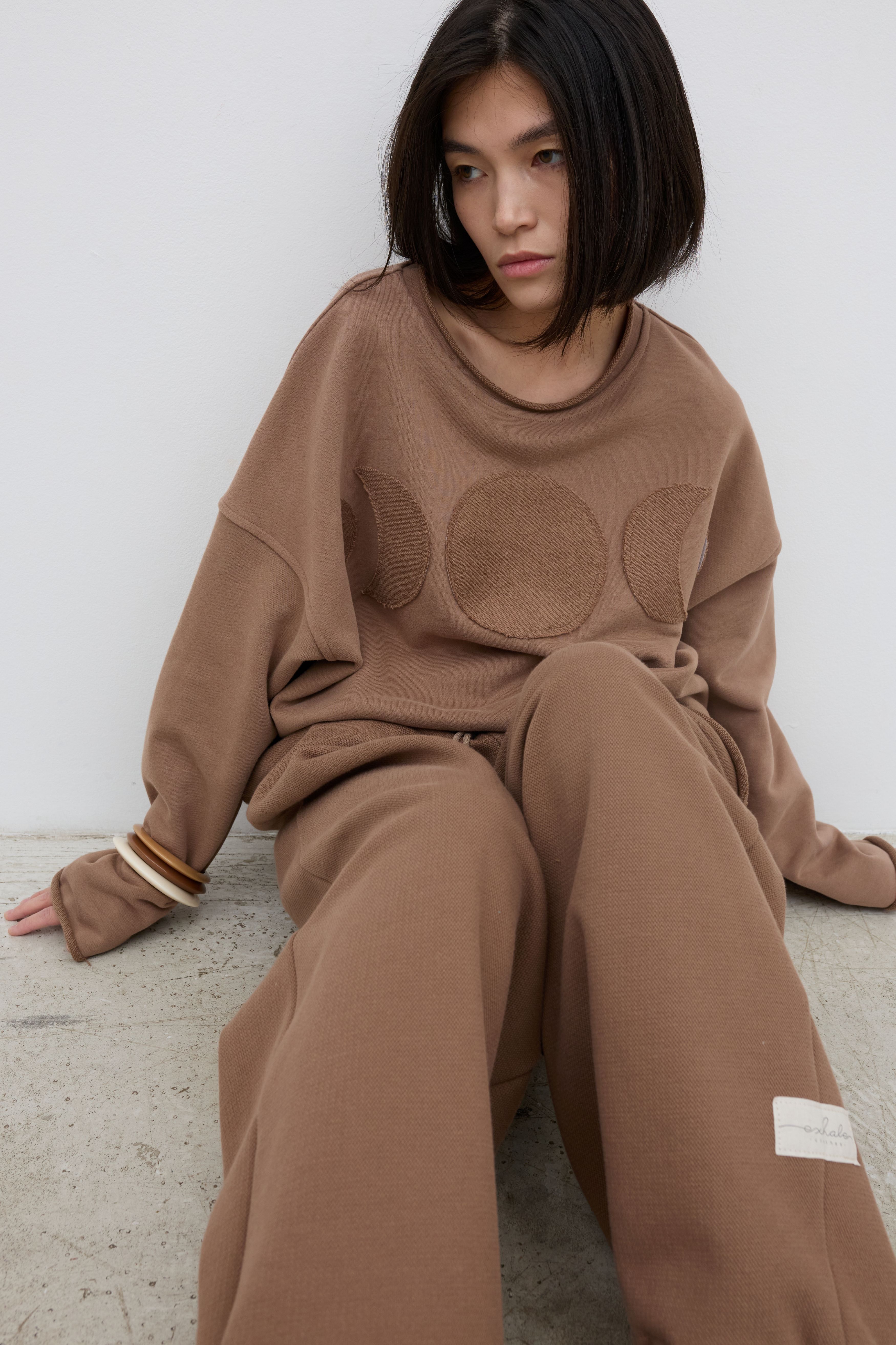 42-10-0070 Лонгслив "луны", Кофейный-2