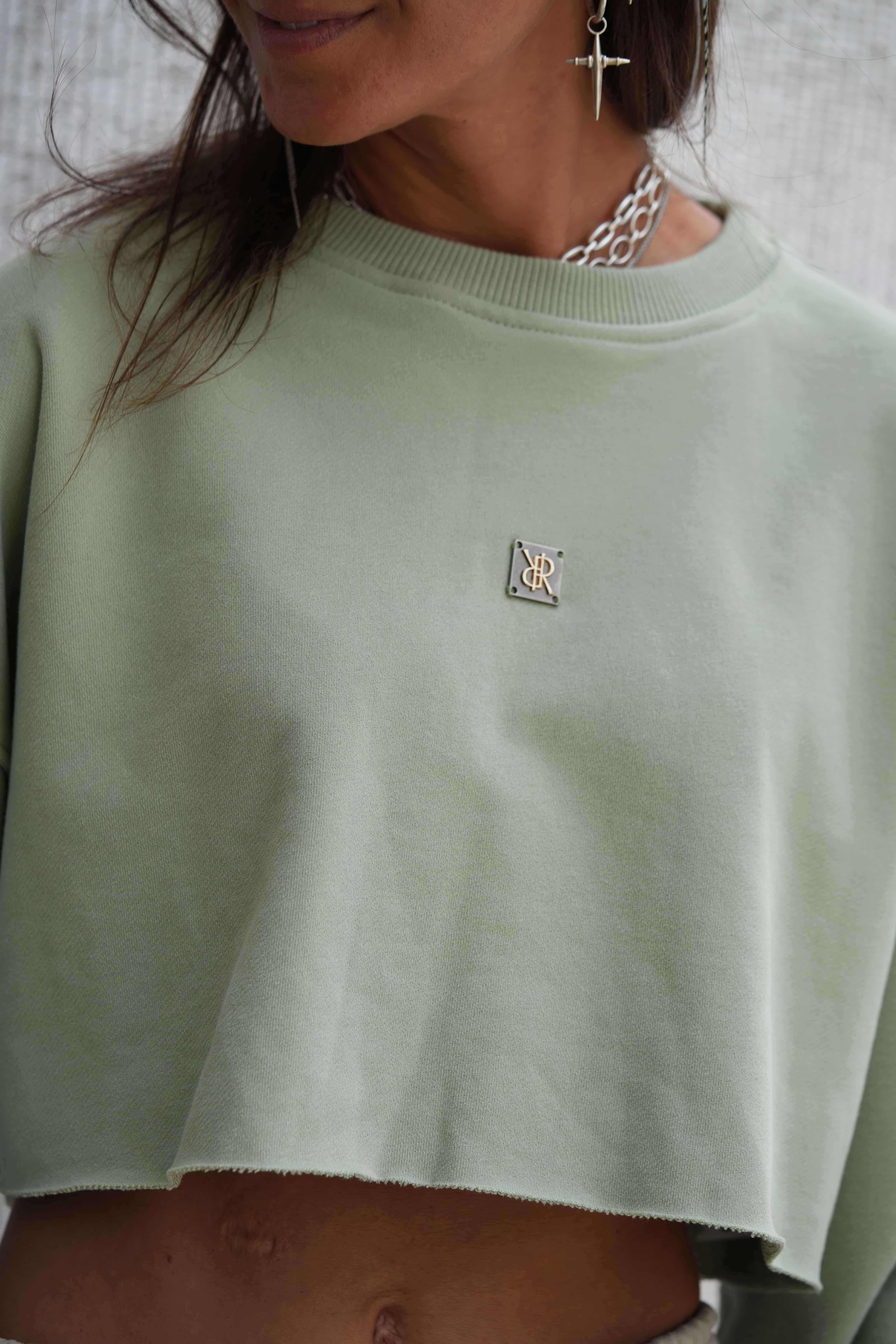 42-10-0018 Кроп Свитшот LIBERTY Premium Фисташковый-4