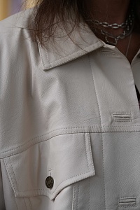 34-00-0037 Рубашка из эко кожи (беж)-3