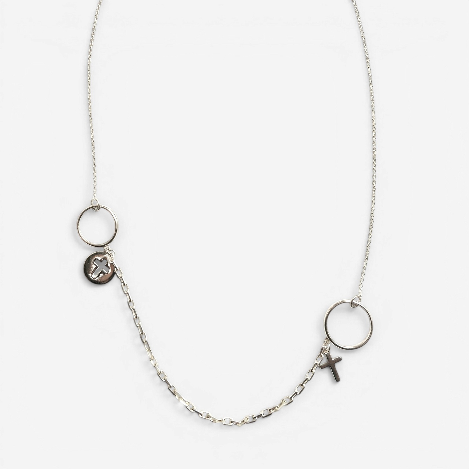 09-00-0109 Колье с крестом (с удлинением) (Ag 925)-1