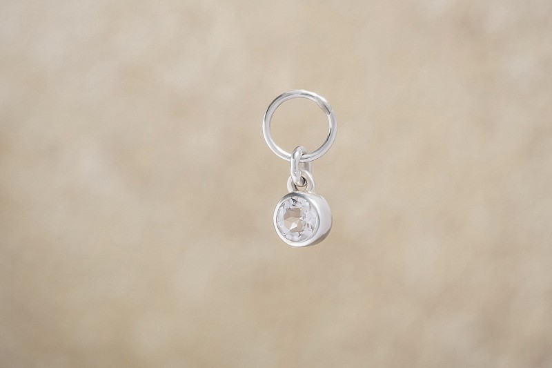 04-00-0270 Подвеска на серьгу белый топаз (Ag 925)
