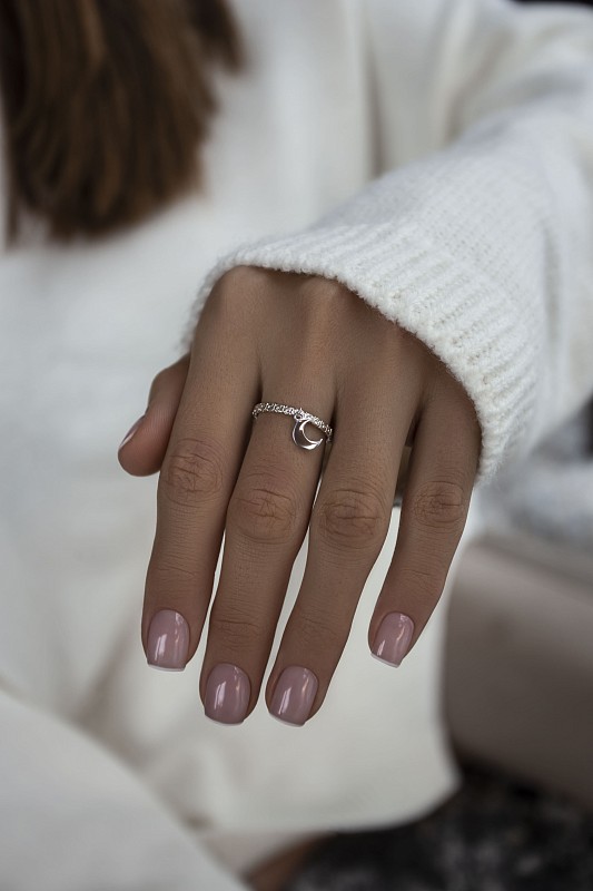 03-00-0062 Кольцо простое с подвеской "ЛУНА" (Ag 925)