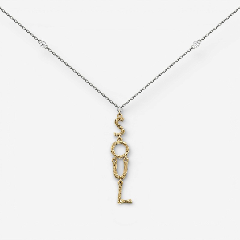 09-00-0169 Галстук Soul с позолотой и топазами (Ag 925)