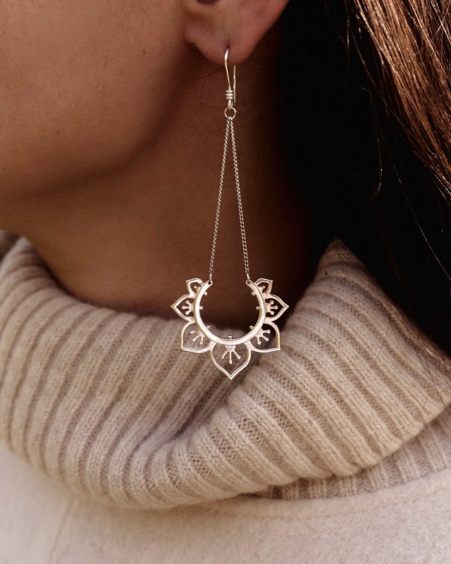 04-00-0316 Серьги Флеш цветок (Ag 925)