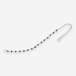 01-00-0675 Цепочка на карабин Оникс правая (через плетение) (Ag 925)-1