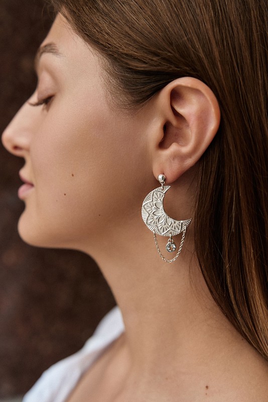 04-00-0791 Серьги Moon Mandala (Ag 925)