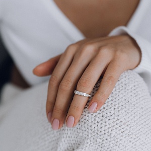 03-00-0157 Кольцо на фалангу с дорожкой белых цирконов (Ag 925)-4