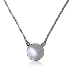01-00-0688 Колье с круглым перламутром (12мм) (Ag 925)-1