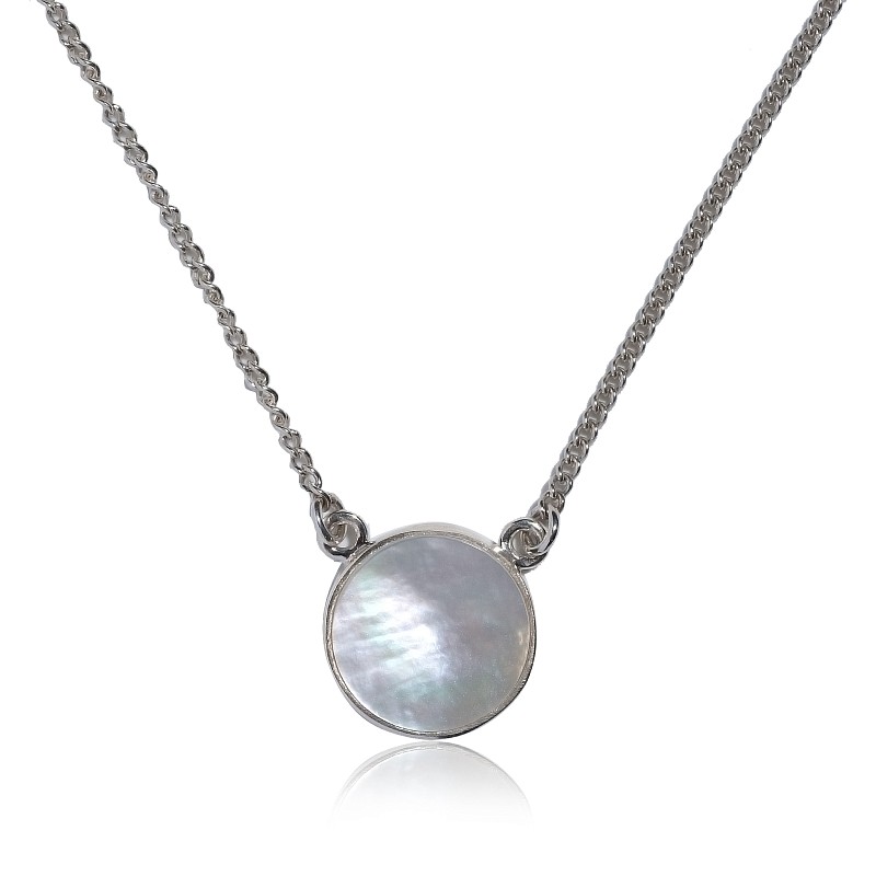 01-00-0688 Колье с круглым перламутром (12мм) (Ag 925)