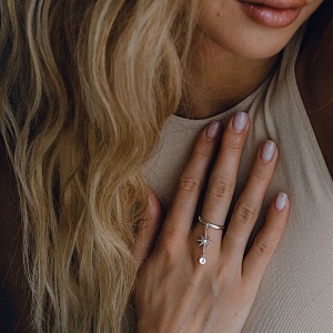 03-00-0522 Кольцо с цитрином в форме луны (мини) (Ag 925)-6