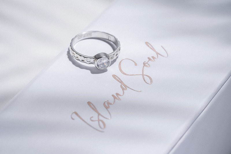 03-00-0160 Кольцо на фалангу с белым цирконом (мятое) (Ag 925)