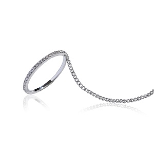 02-00-0163 Слейв-браслет с белыми цирконами (Ag 925)-3