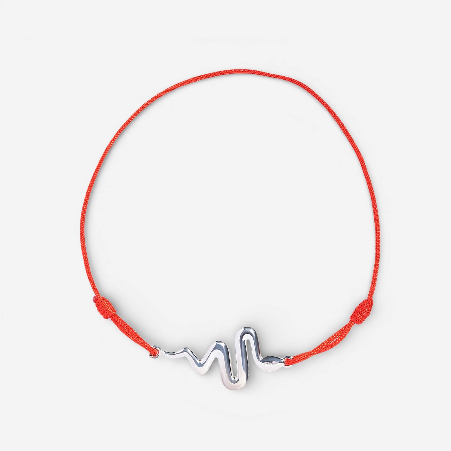 02-00-0733 Браслет на красной нити Snake (Ag 925)-1