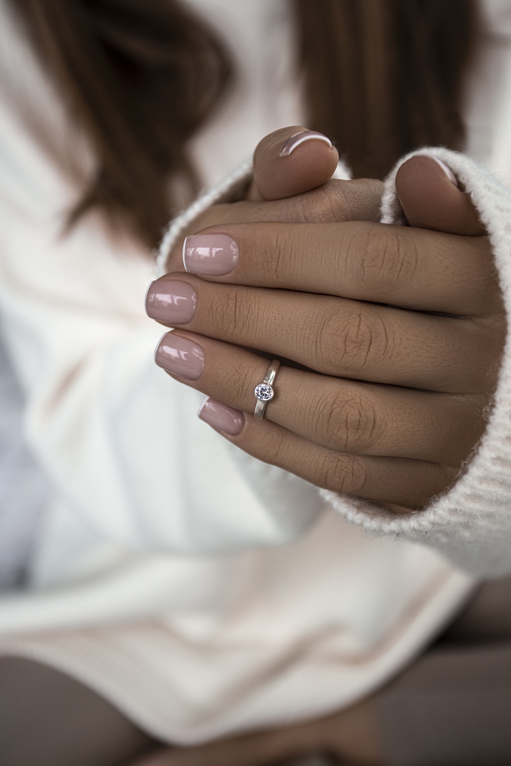 03-00-0159 Кольцо на фалангу с белым цирконом (гладкое) (Ag 925)-4