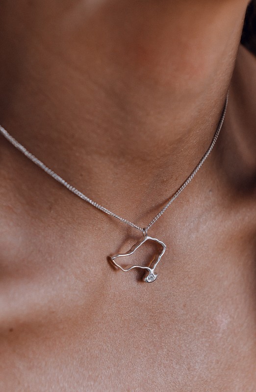 01-00-0184 Подвеска остров Бали с куб.цирконием  (Ag 925)