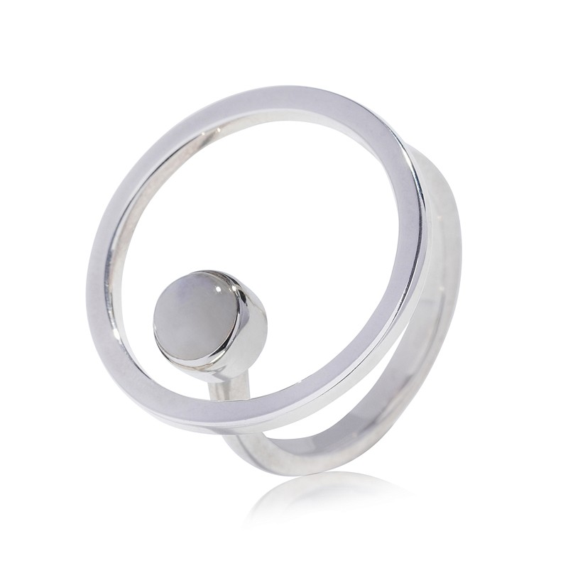 03-00-0532 Кольцо Сфера с лунным камнем (Ag 925)