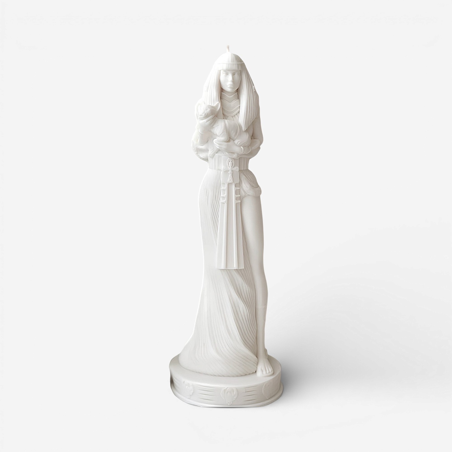 55-00-0722 Свеча "Бастет" белая (18 см)-1