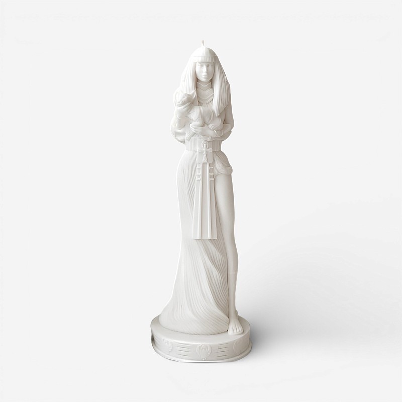 55-00-0722 Свеча "Бастет" белая (18 см)