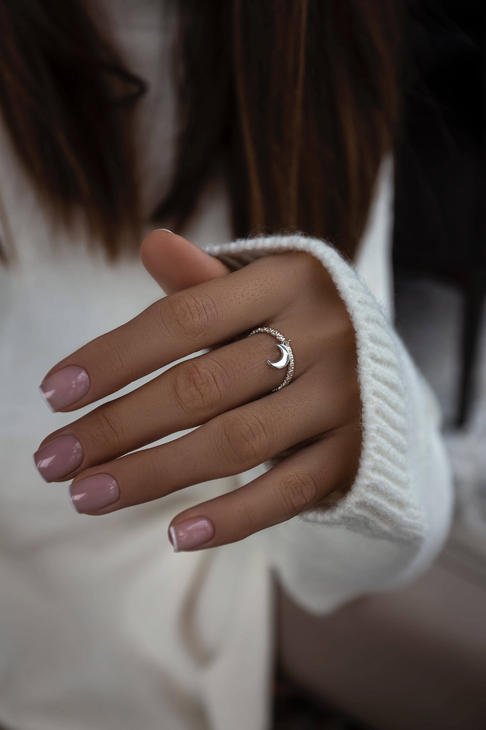 03-00-0062 Кольцо простое с подвеской "ЛУНА" (Ag 925)-3