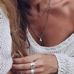 01-00-0132 Подвеска бесконечность с бусинами лабрадорита (Ag 925)-1