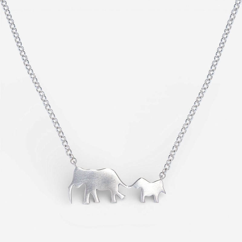 09-00-0041 Колье материнство с одним слоником, матовое (Ag 925)