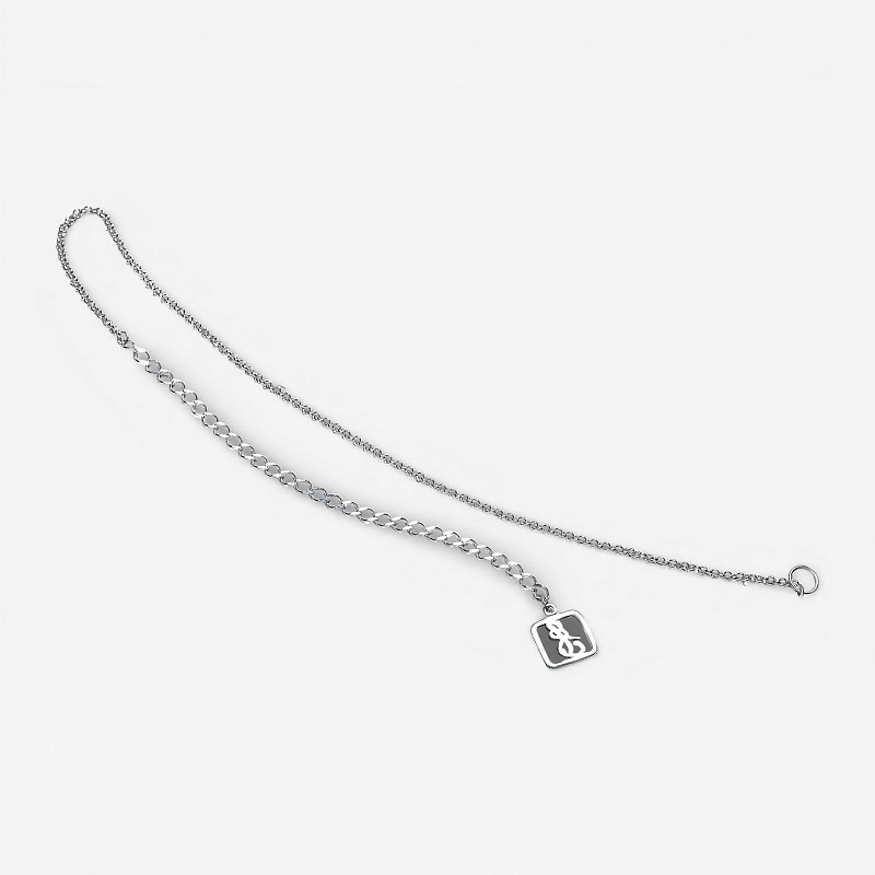 01-00-0650 Цепочка на карабин Rollo (20см) (Ag 925)