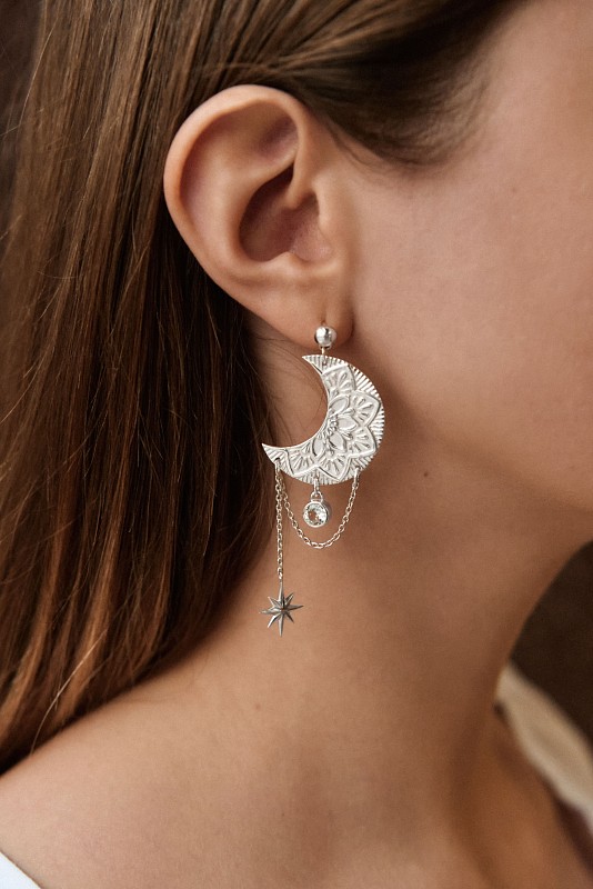 04-00-0791 Серьги Moon Mandala (Ag 925)