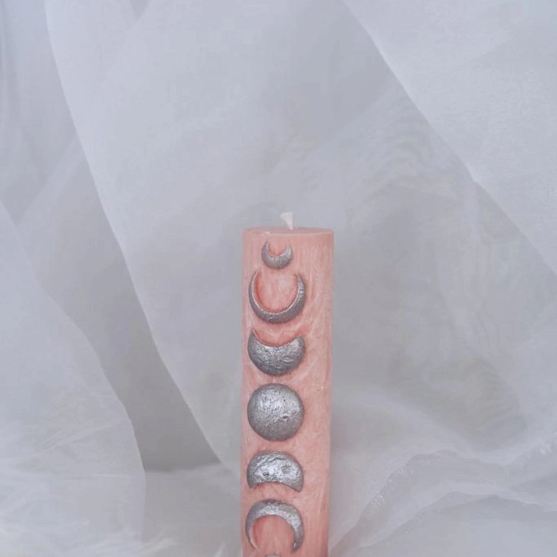 55-00-0004 Свеча "Фазы луны" розовая