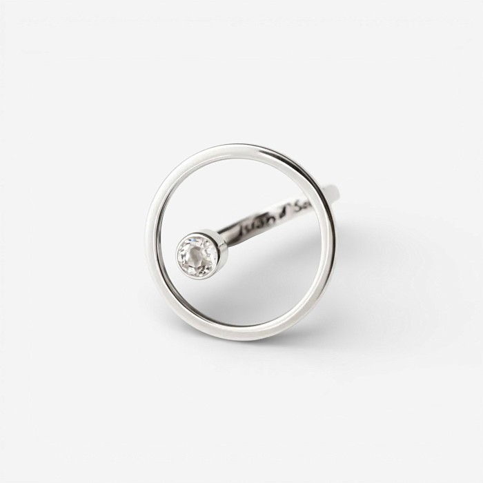 03-00-0285 Кольцо Сфера c белым топазом (Ag 925)