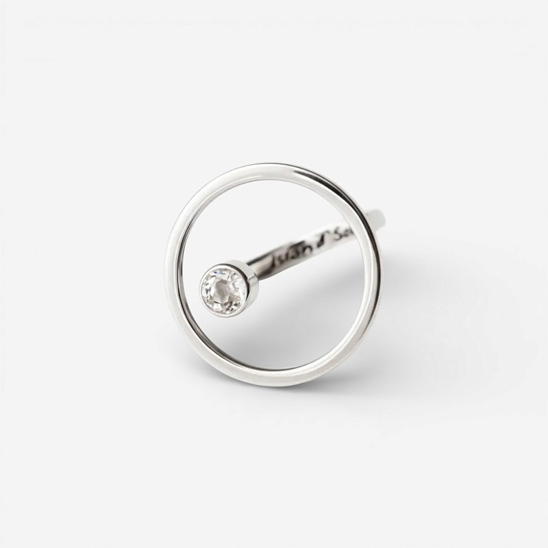 03-00-0285 Кольцо Сфера c белым топазом (Ag 925)