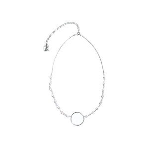 01-00-0130 Колье бесконечность с белым жемчугом (Ag 925)-2